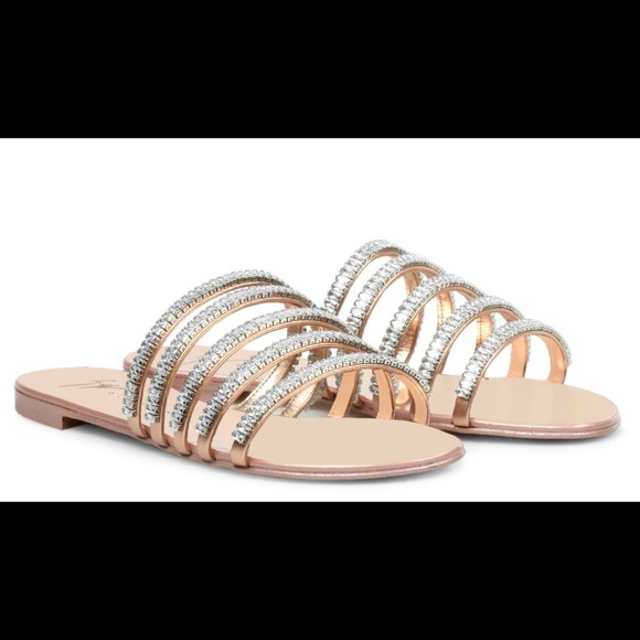 giuseppe zanotti BNIB baguette crystal strap slide - Picture 3 of 10